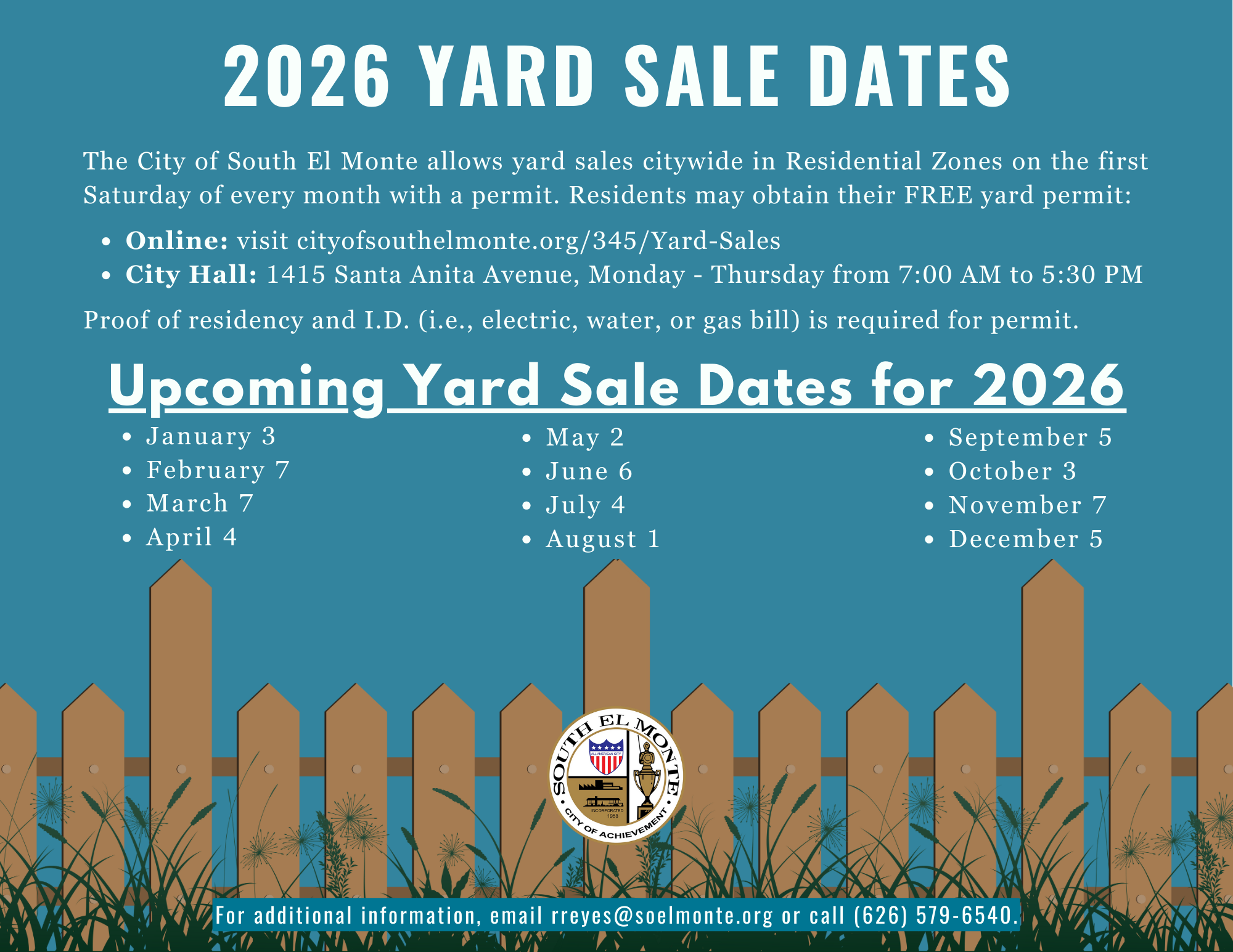 2026 Yard Sale Dates