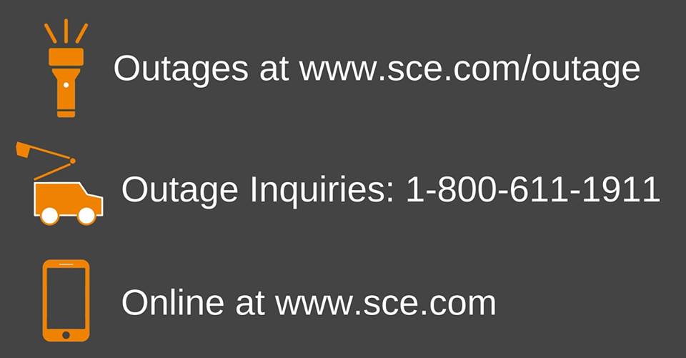 Southern California Edison website - Report an Outage
